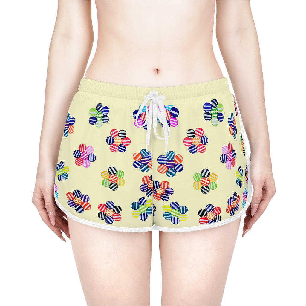Cream Candy Florals Relaxed Shorts