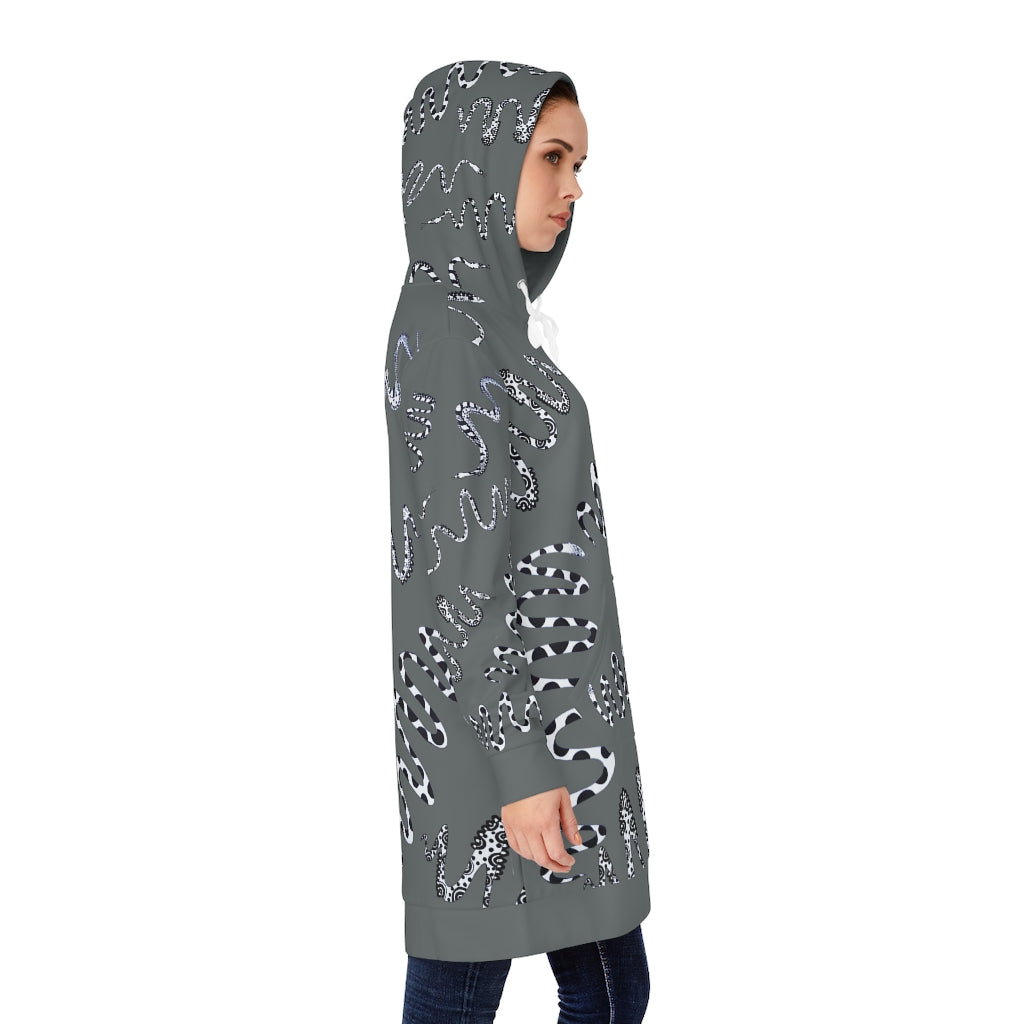 Ash Snake Print Hoodie Dress