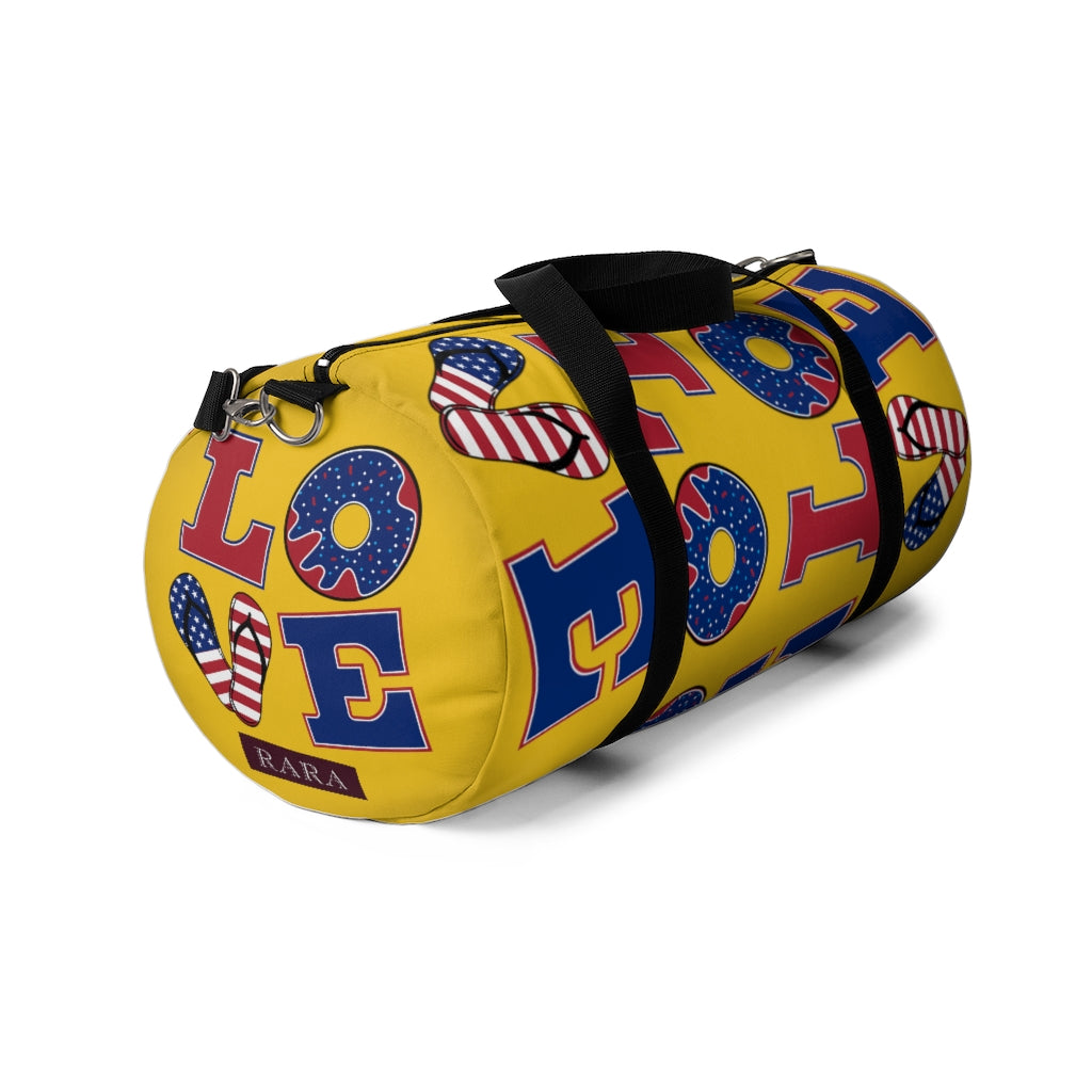 American Love Yellow Duffel Bag