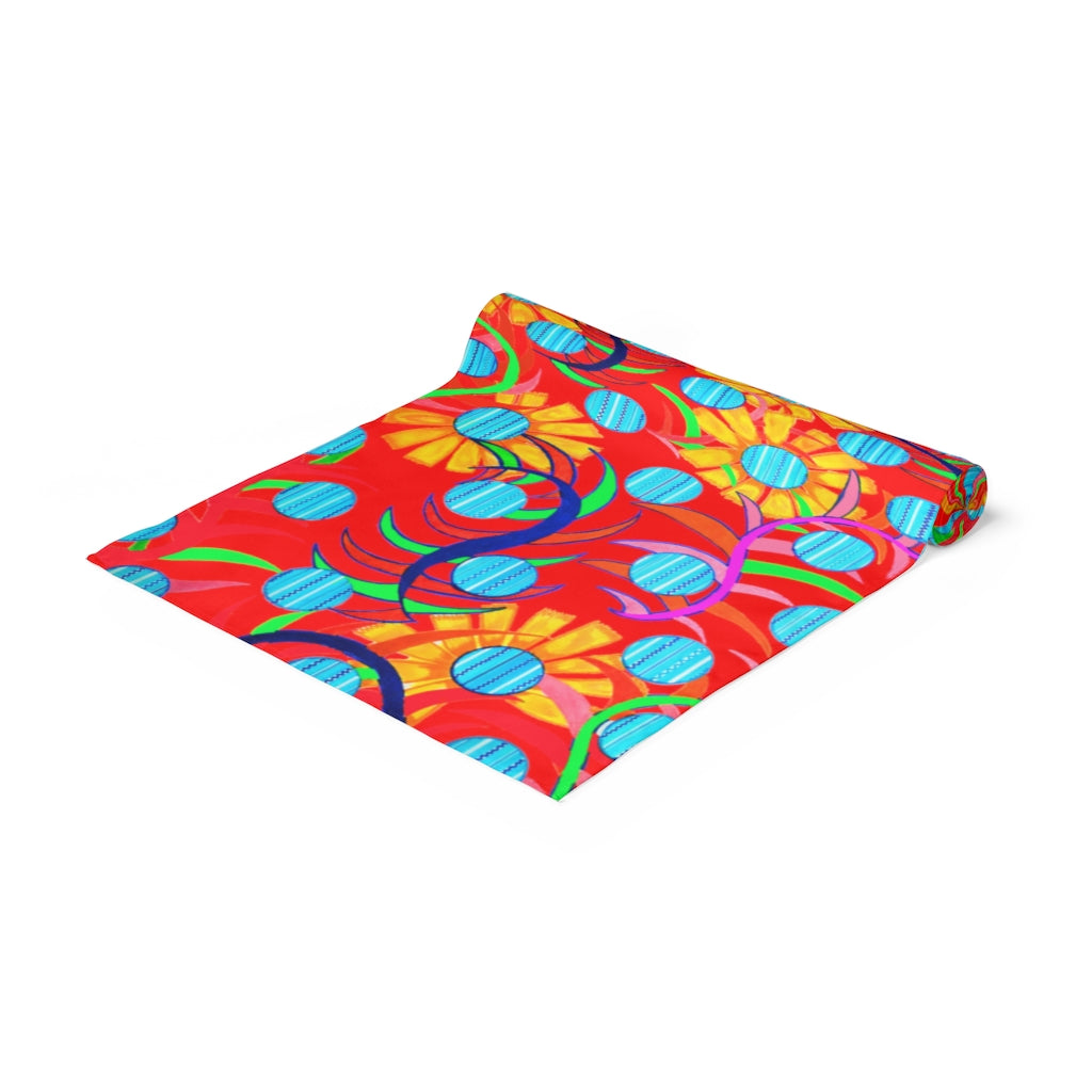Sunflower Red Table Runner