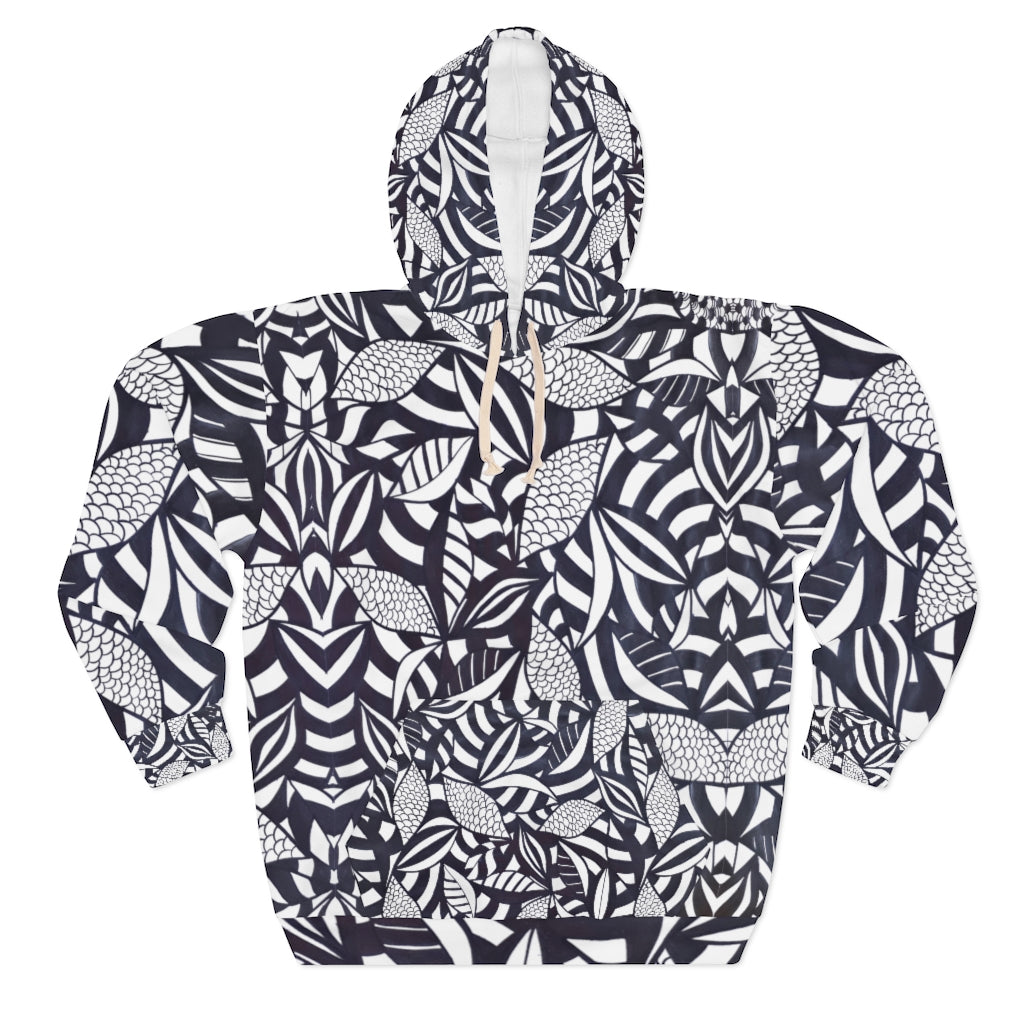 Unisex Tropical Minimalist Pullover Jet White Hoodie