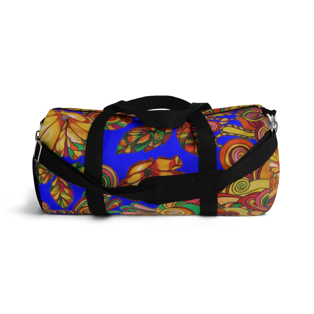 Artsy Floral Electric Blue Duffel Bag