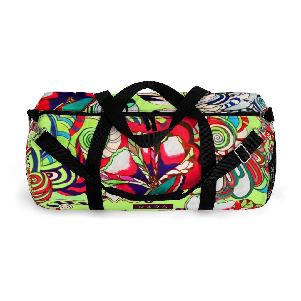 Artsy Floral Pop Lime Duffel Bag
