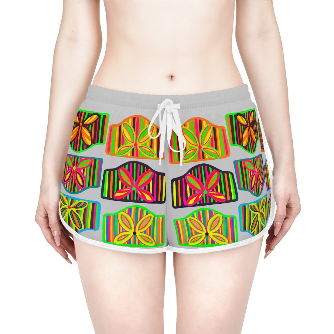 Slate Deco Print Relaxed Shorts