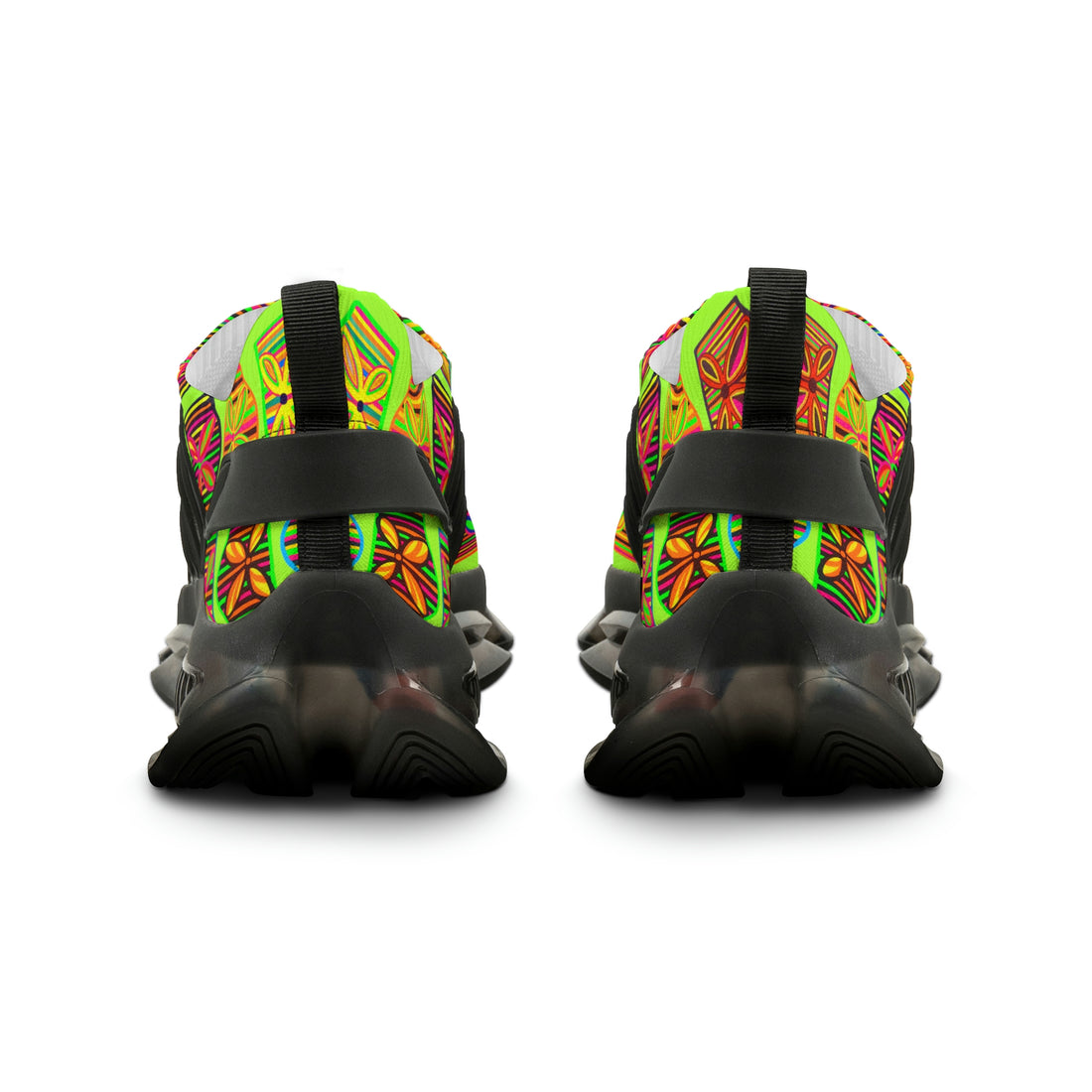 Lime Deco Print OTT Men's Mesh Knit Sneakers