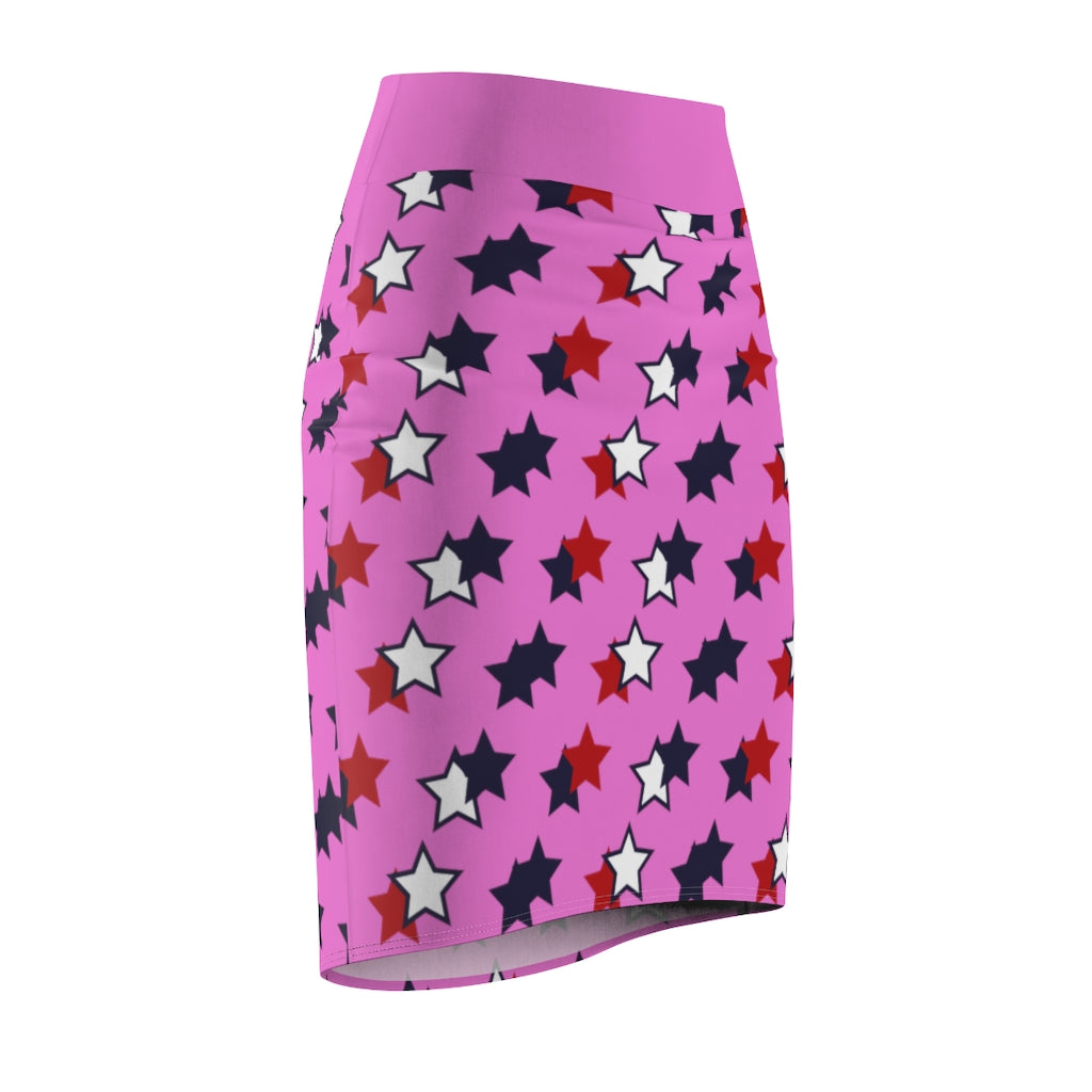 AOP Starry Rose Pencil Skirt