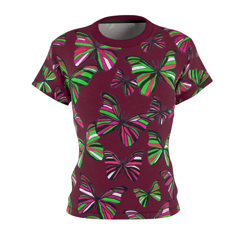 Butterflies AOP Marsala T-shirt