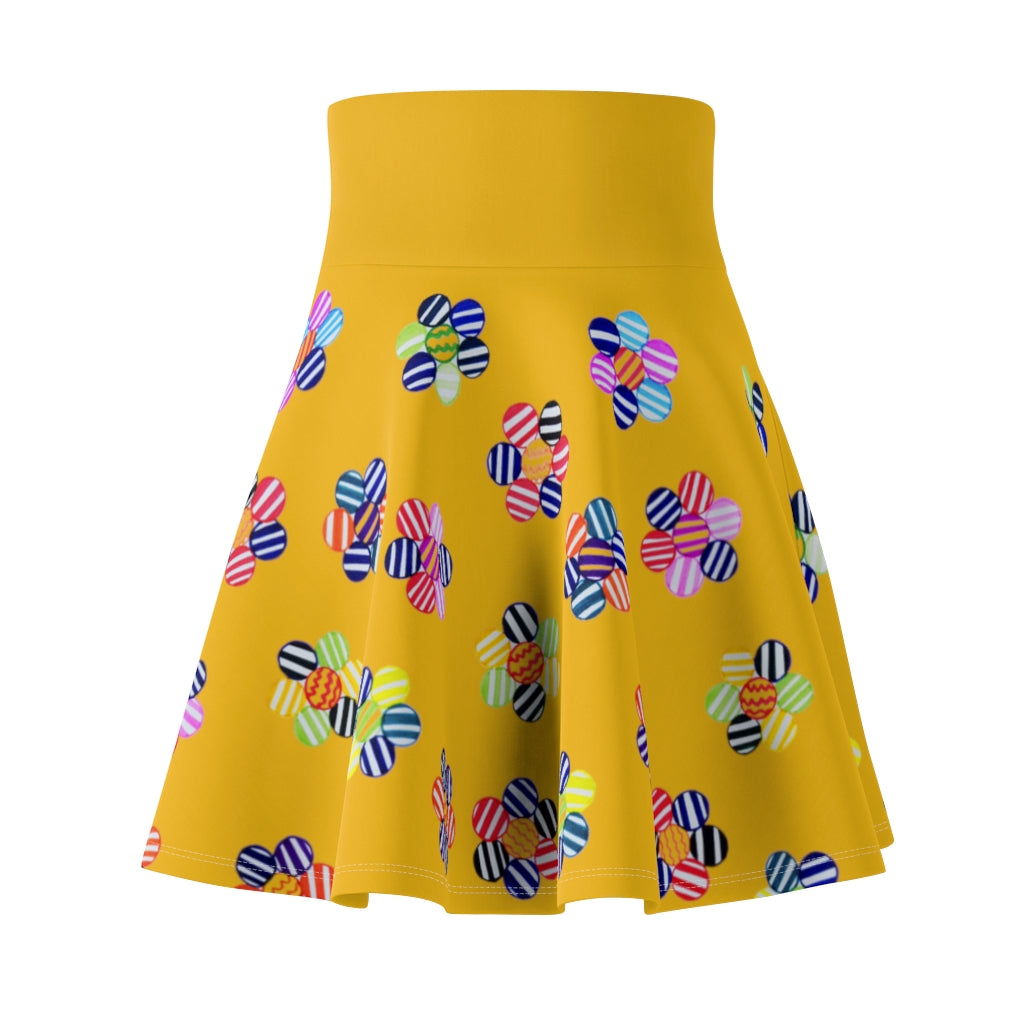 Yellow Candy Florals Skater Skirt
