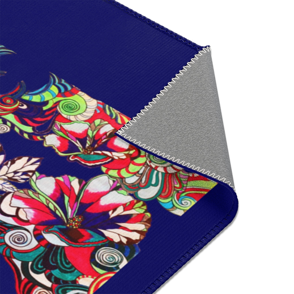Artsy Floral Pop Royal Ink Rug