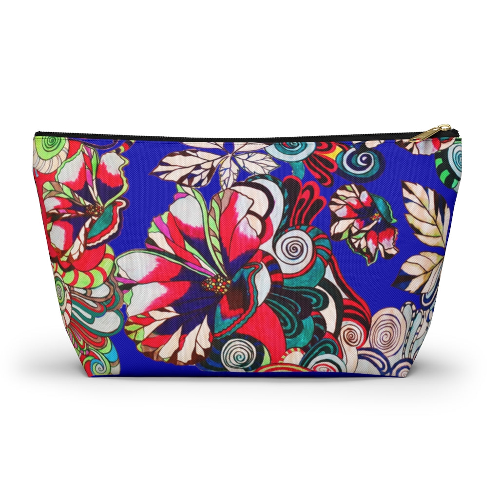 Floral Pop Electric Blue Accessory Pouch