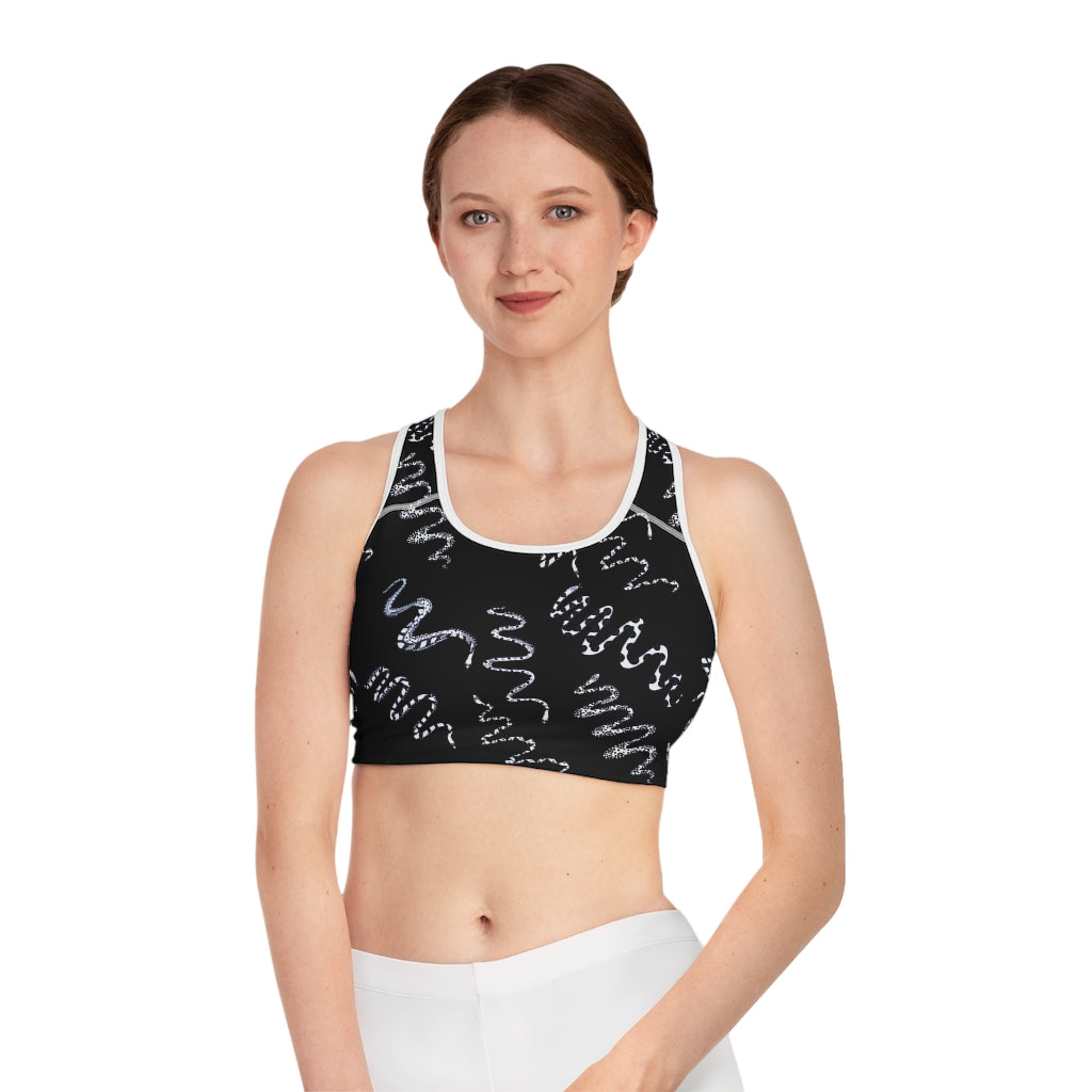Black Snake Print (AOP) Sports Bra