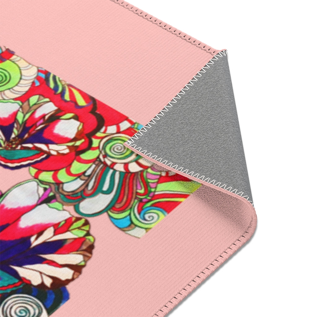 Artsy Floral Pop Blush Area Rug