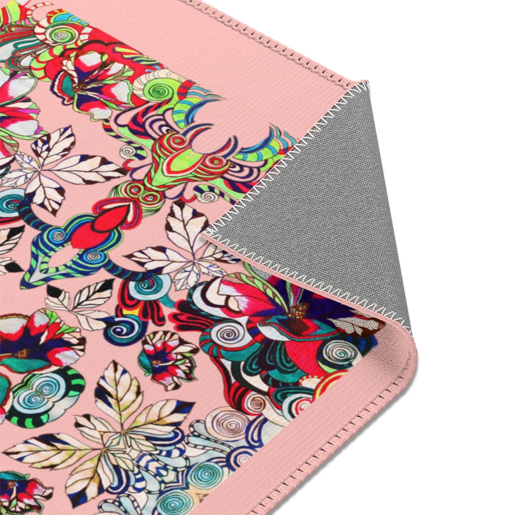 Artsy Floral Pop Blush Area Rug