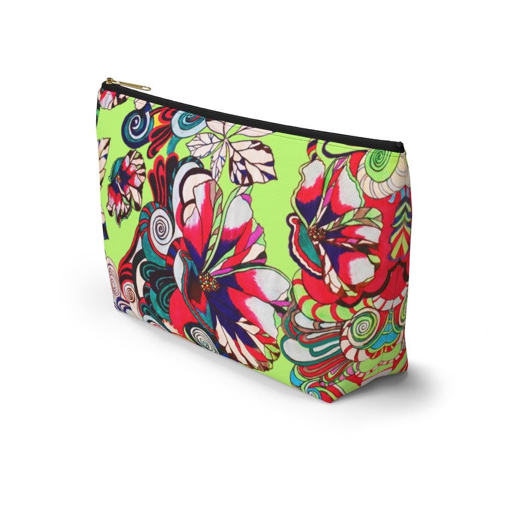 Artsy Floral Pop Lime Accessory Pouch