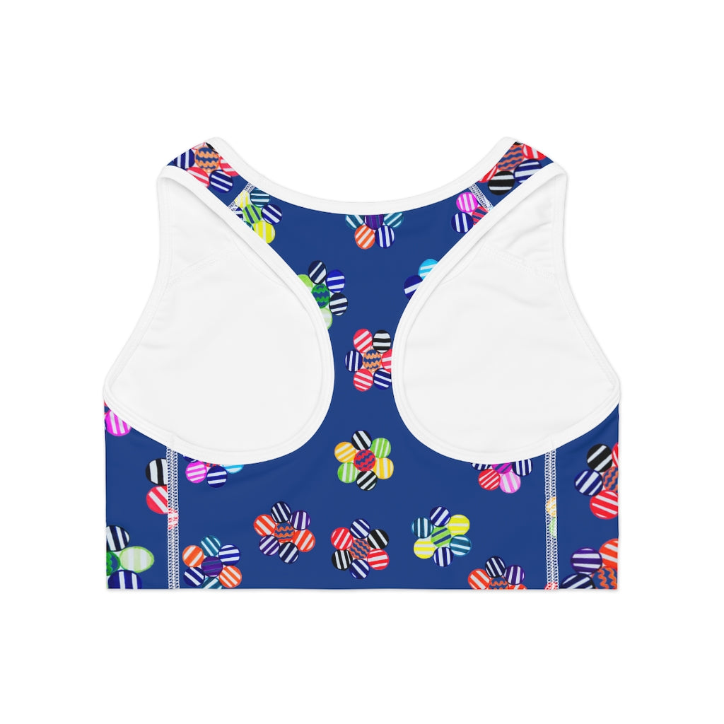 Blue Candy Florals (AOP) Sports Bra