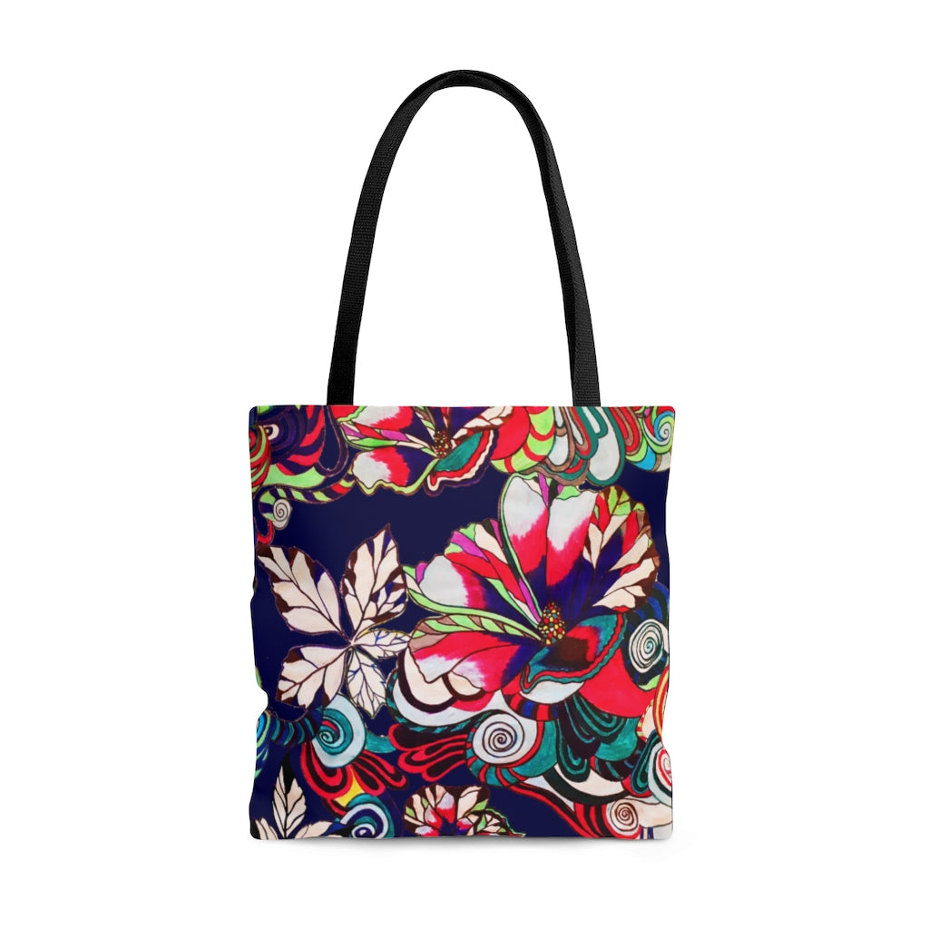 AOP Artsy Floral Pop Ink Tote Bag