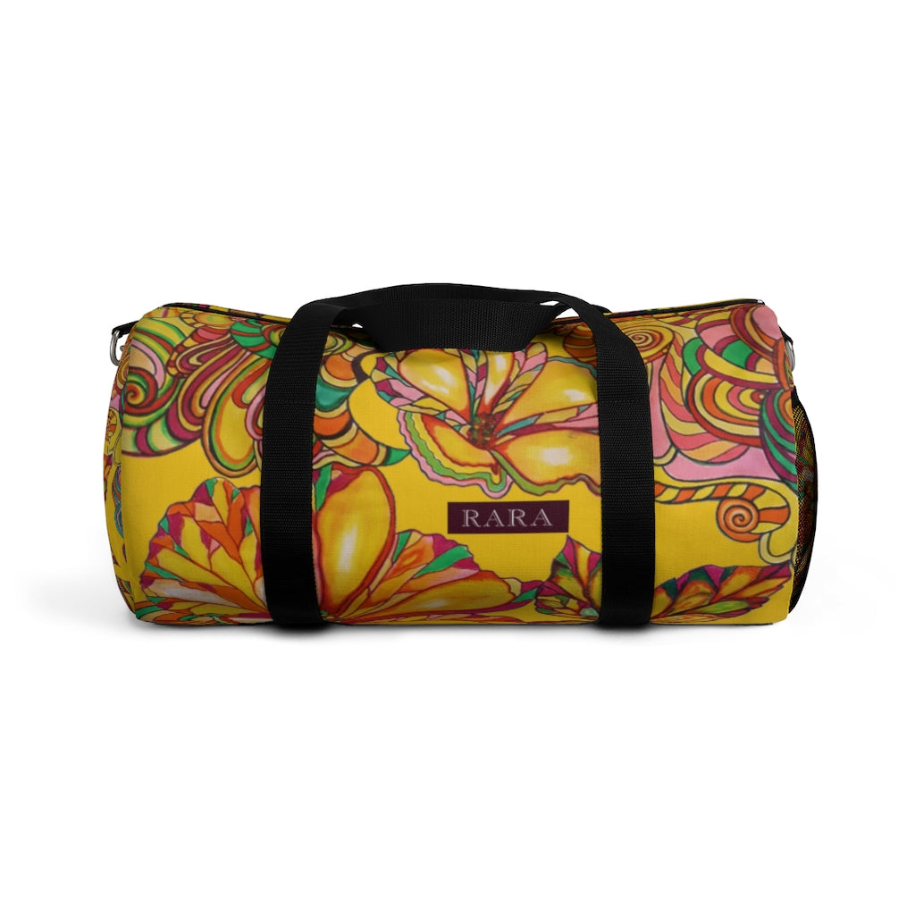 Artsy Floral Yellow Duffel Bag