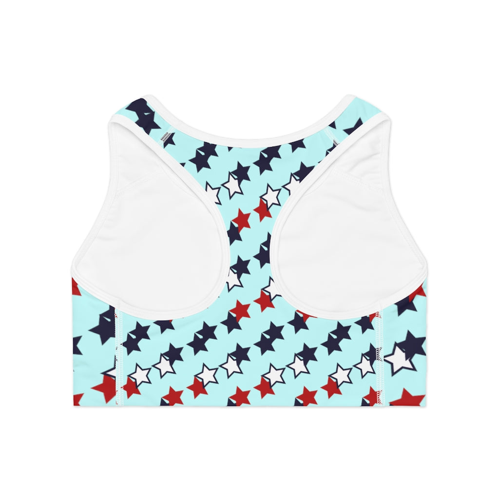 icy star print sports bra