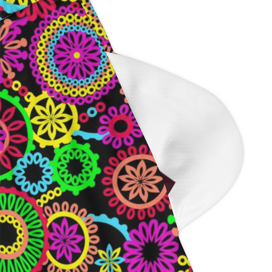 Black 70's Vibe Basketball Rib Shorts (AOP)