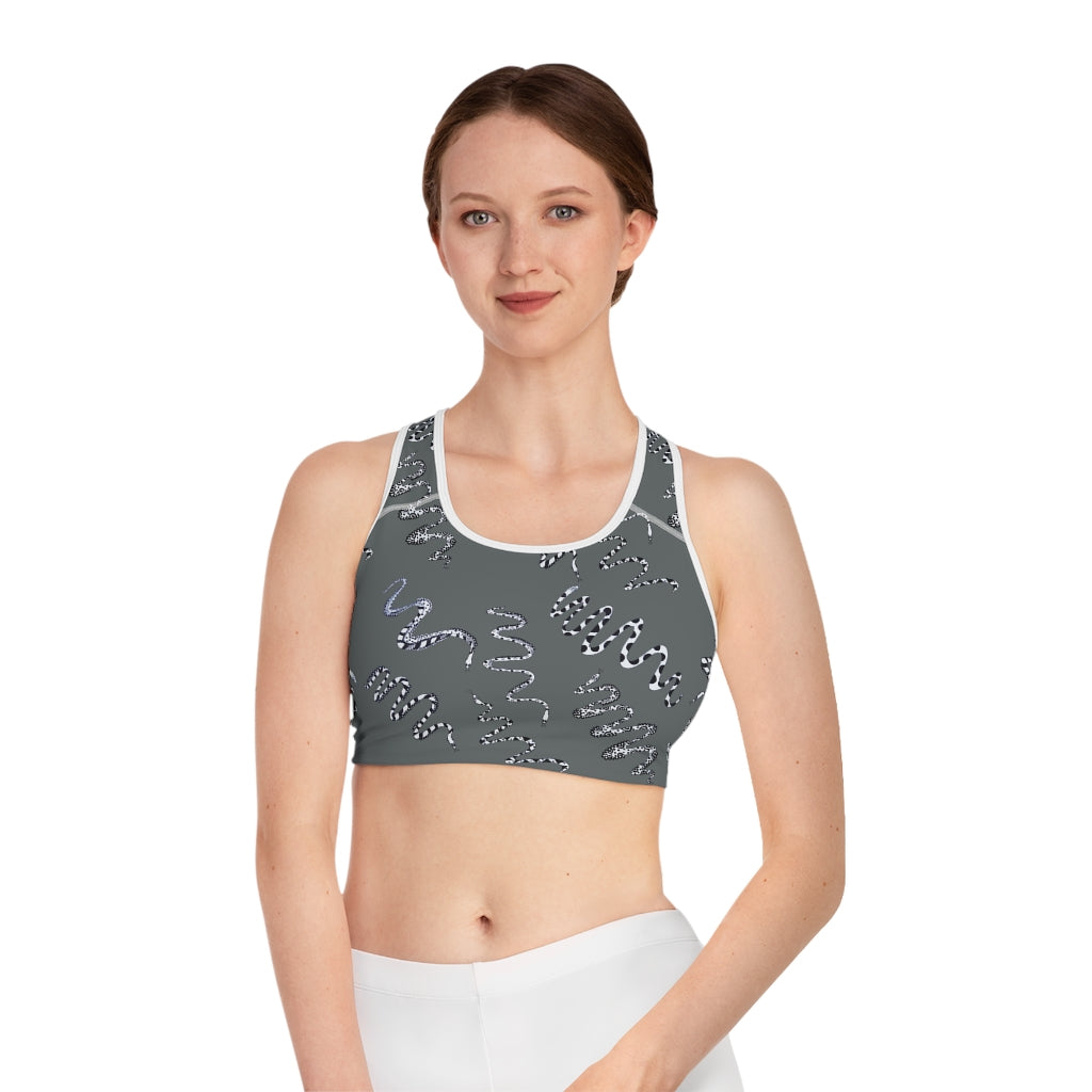 Ash Snake Print (AOP) Sports Bra