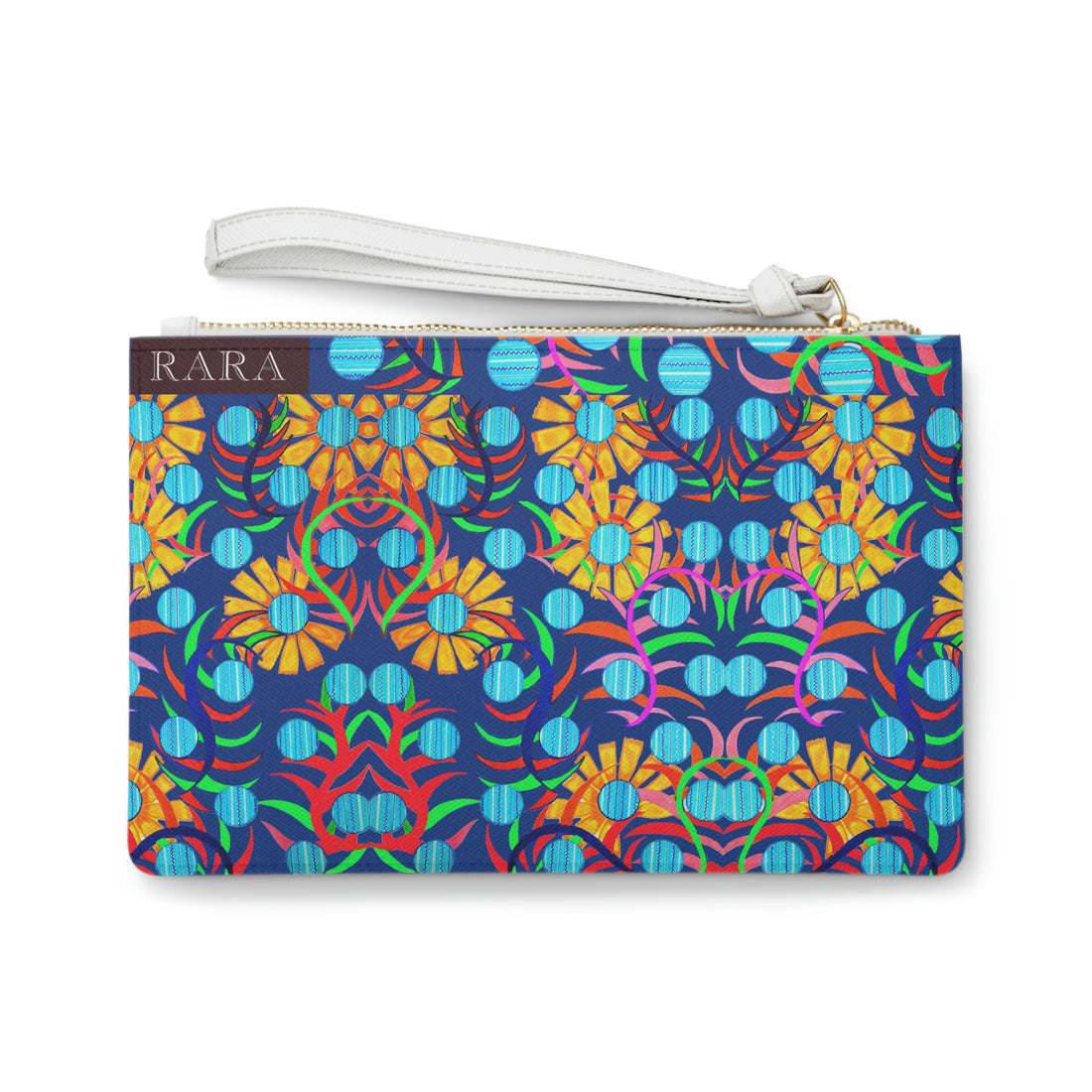 Royal Blue Sunflower Print Clutch Bag