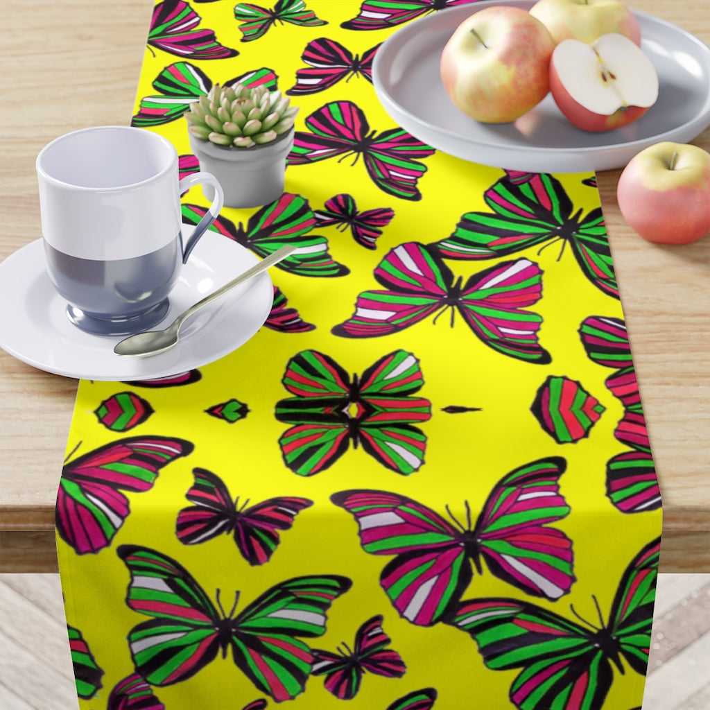 Butterflies Canary Table Runner