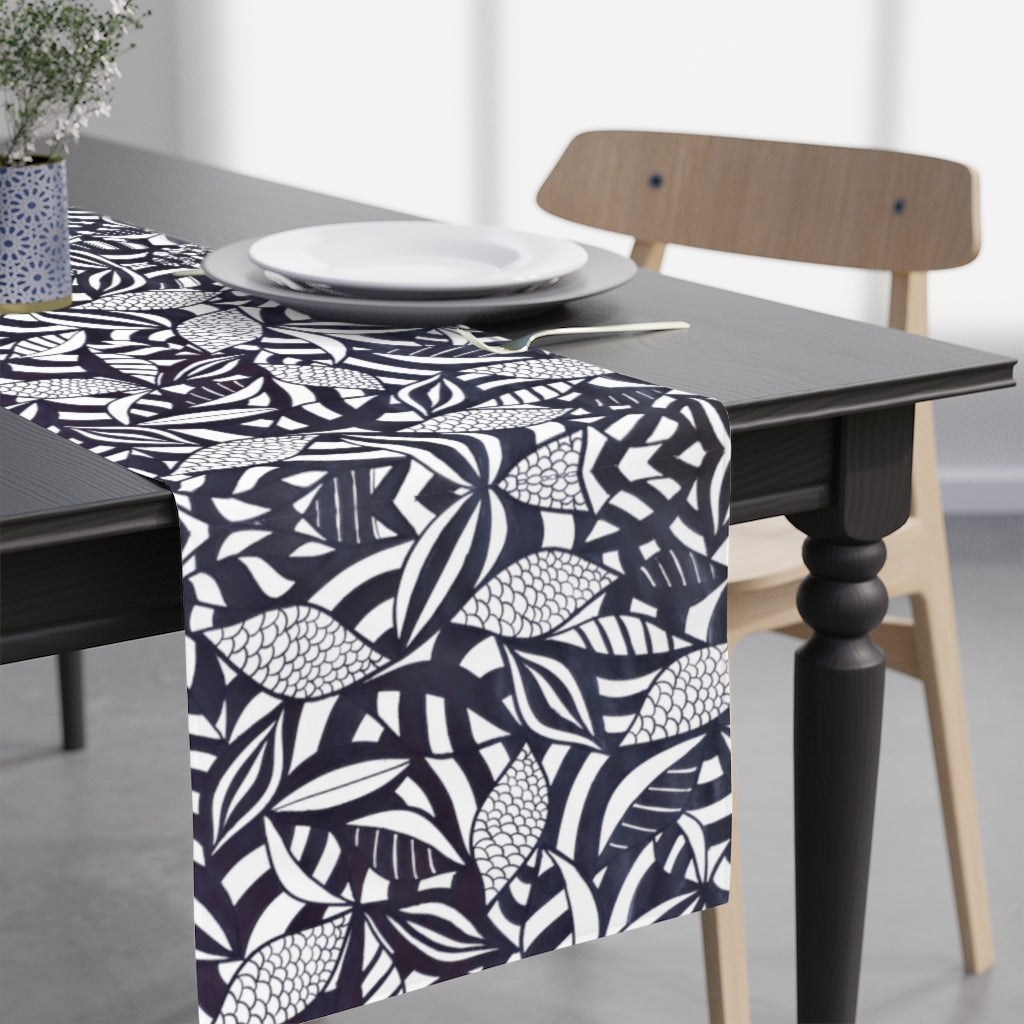 Tropical White Table Runner