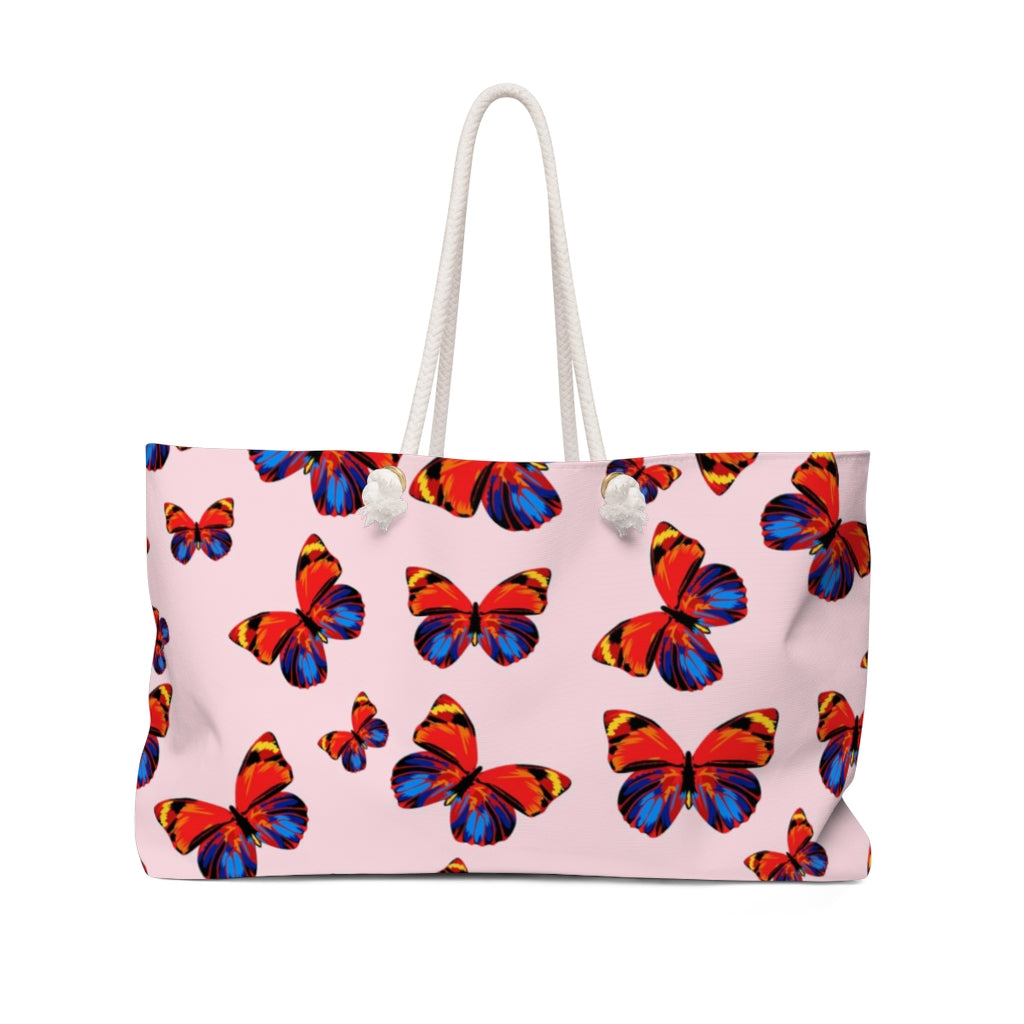 Tangerine Butterflies Weekender Bag