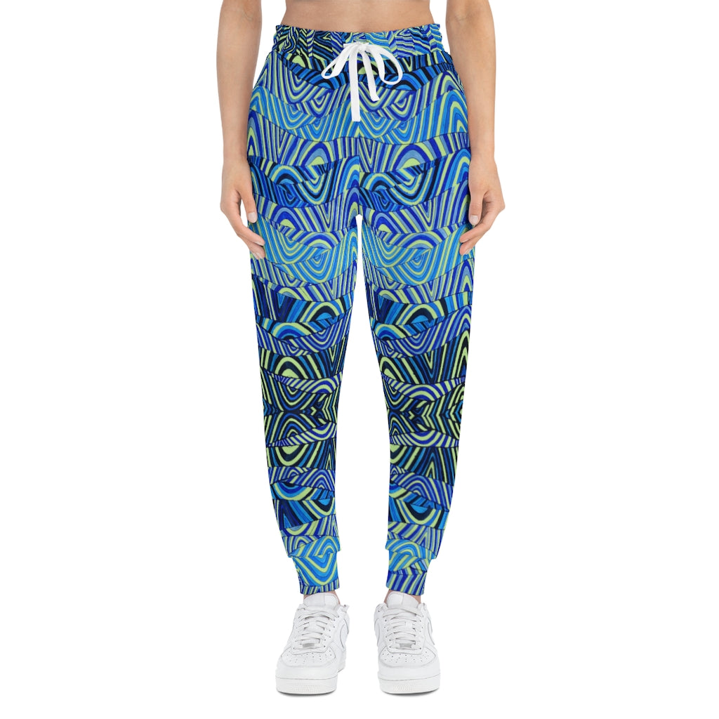 lime psychedelic printed unisex joggers