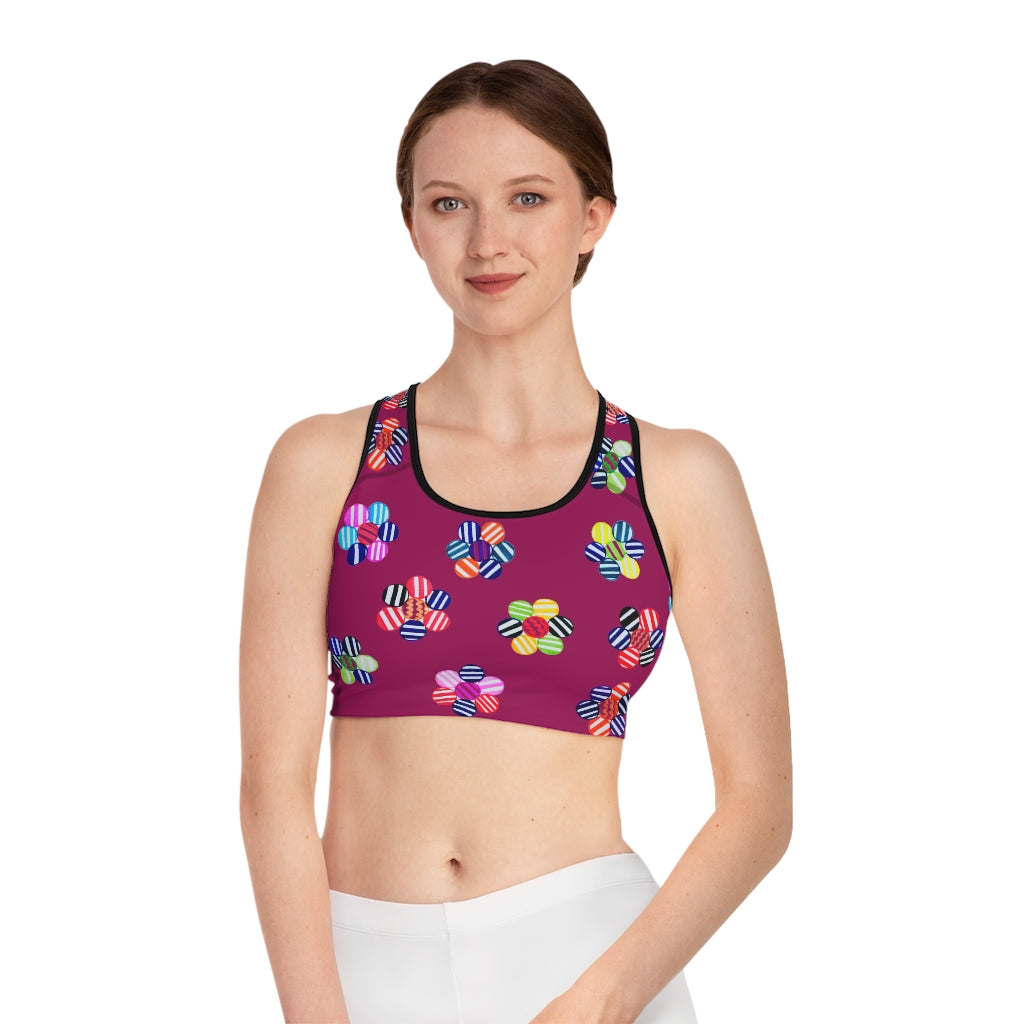Orchid Candy Florals (AOP) Sports Bra