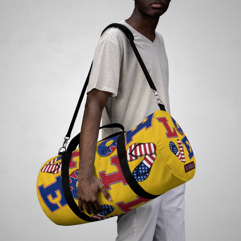 American Love Yellow Duffel Bag