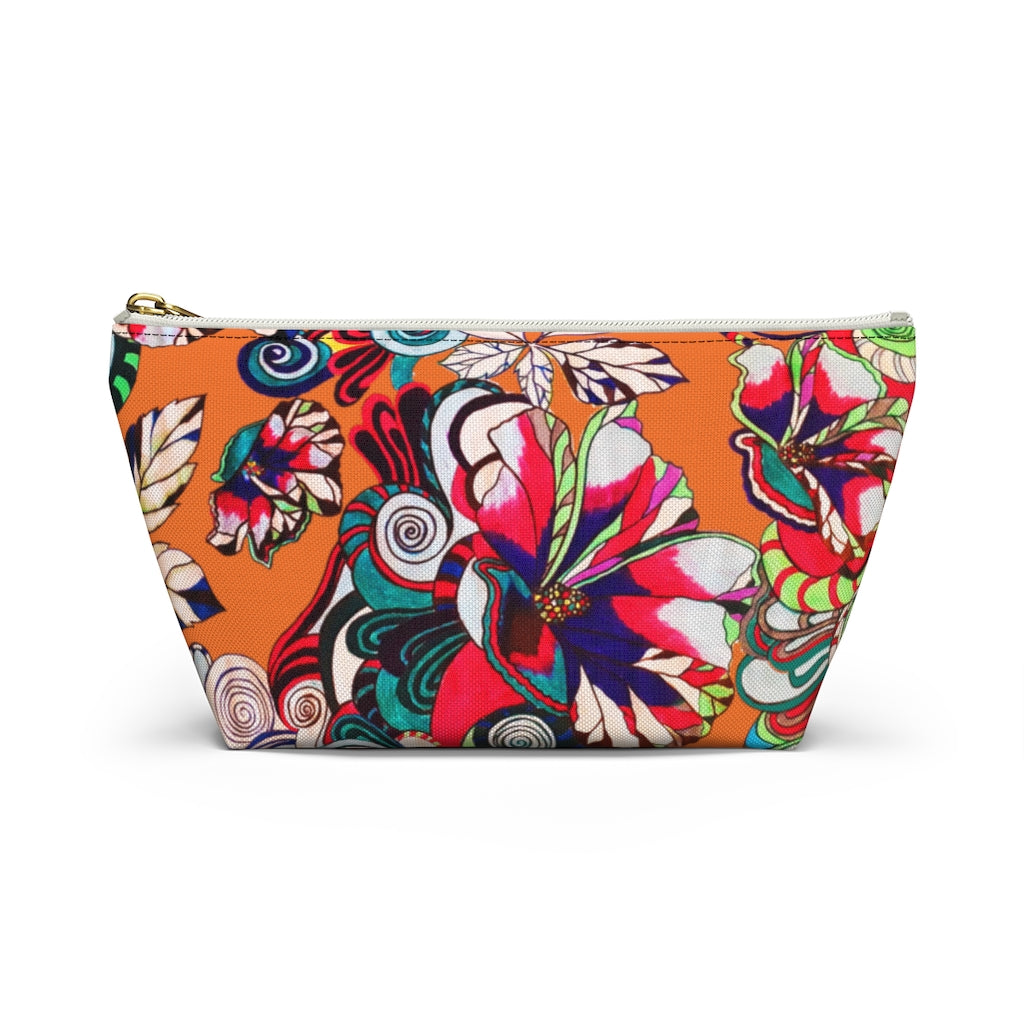 Floral Pop Orange Accessory Pouch