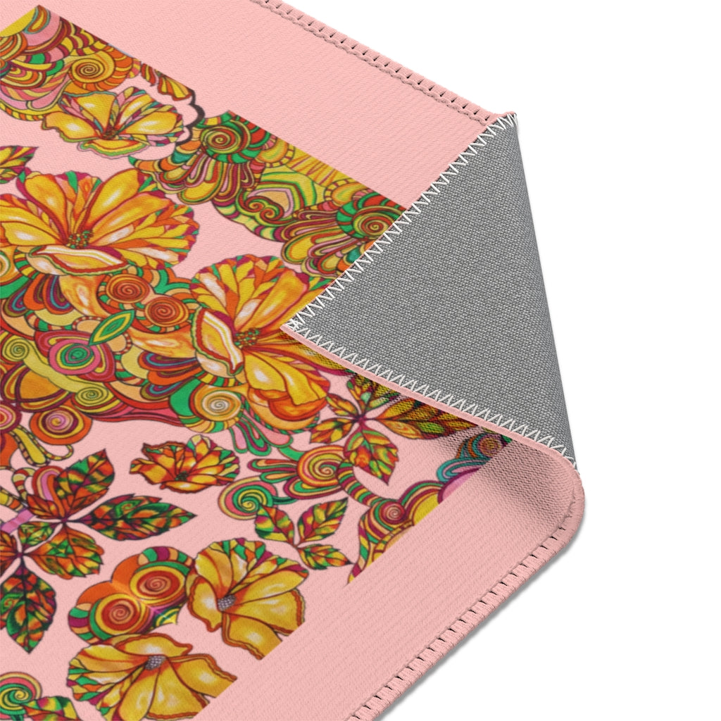 Artsy Floral Blush Area Rug