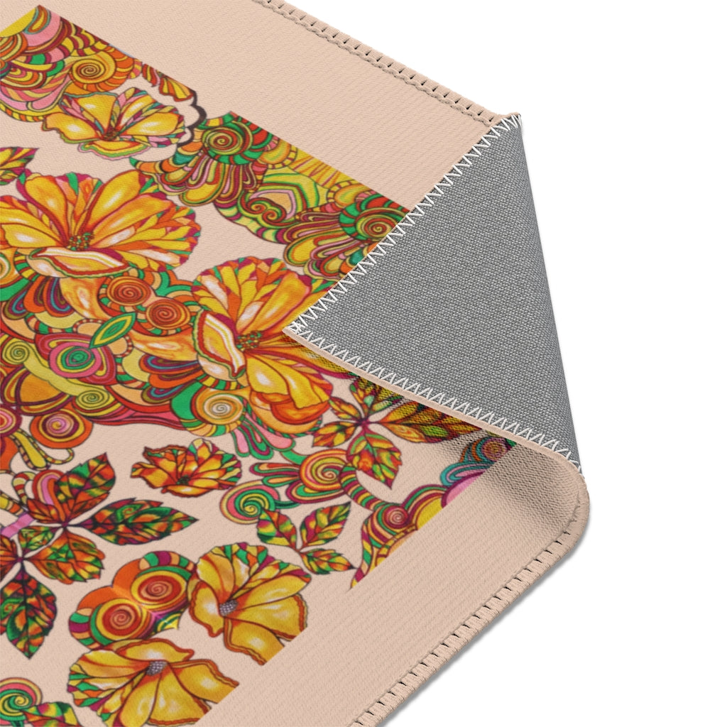 Artsy Floral Nude Area Rug