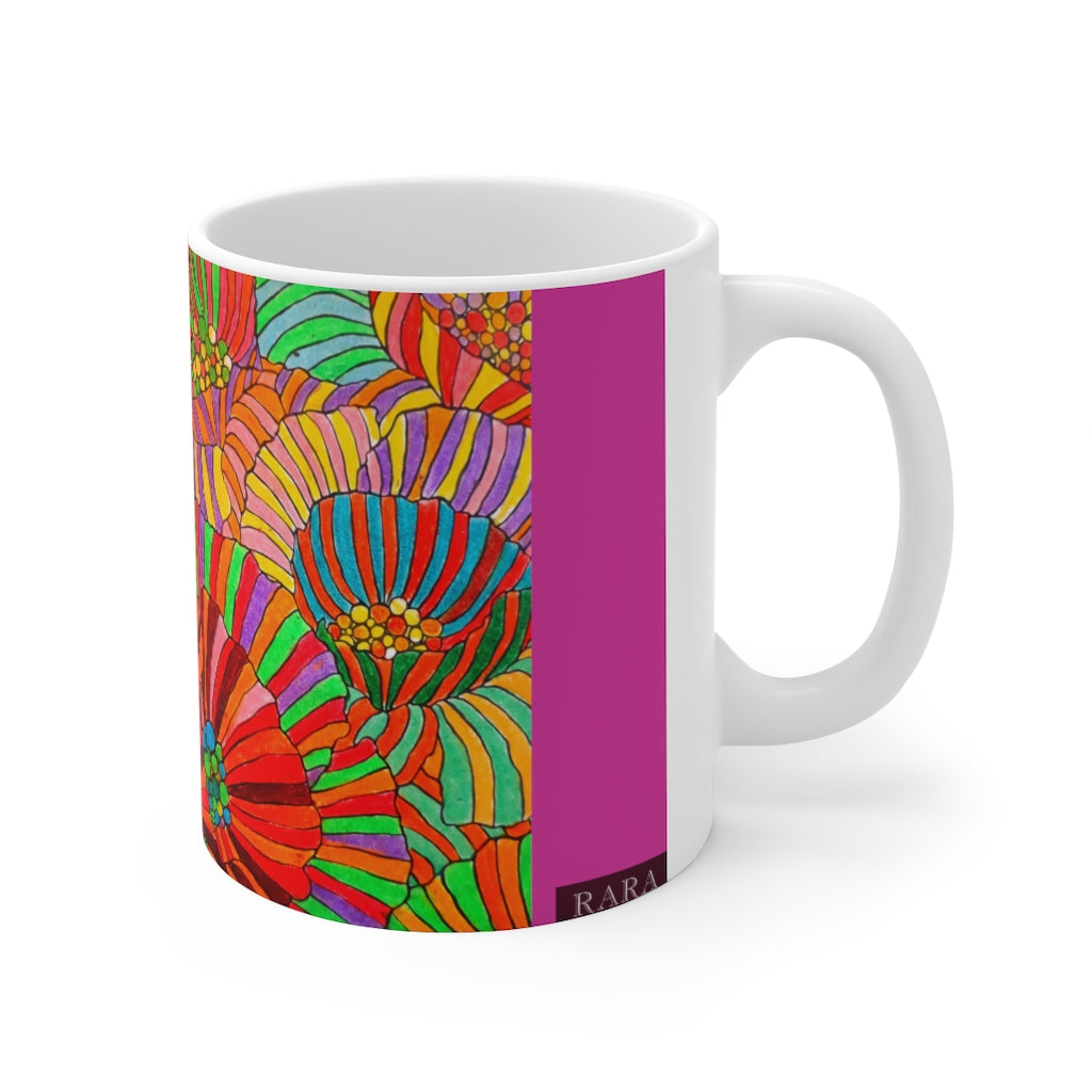 Wild Flower Mauve Ceramic Mug 11oz