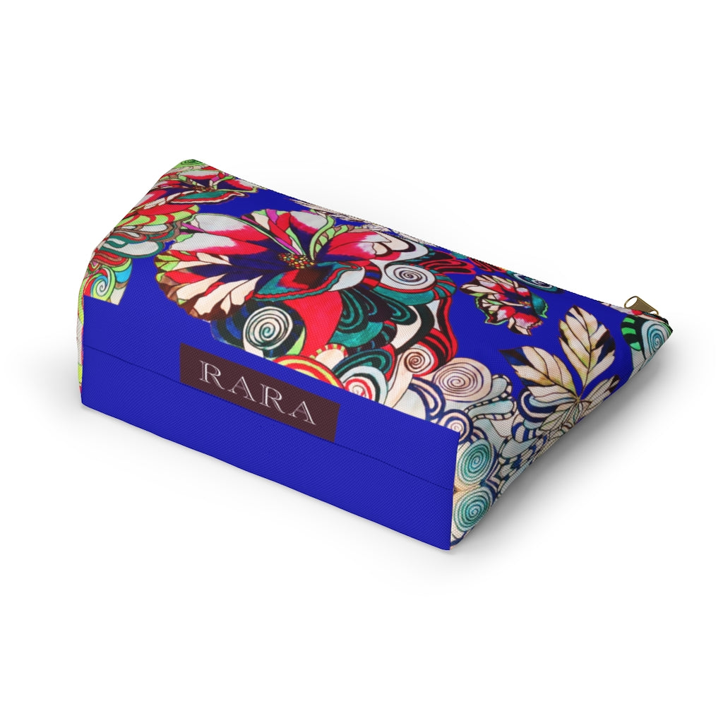 Floral Pop Electric Blue Accessory Pouch
