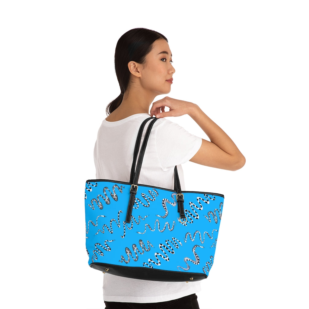 Aqua Snake Den PU Leather Shoulder Bag