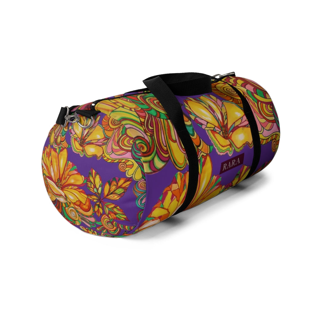 Artsy Floral Purple Duffel Bag