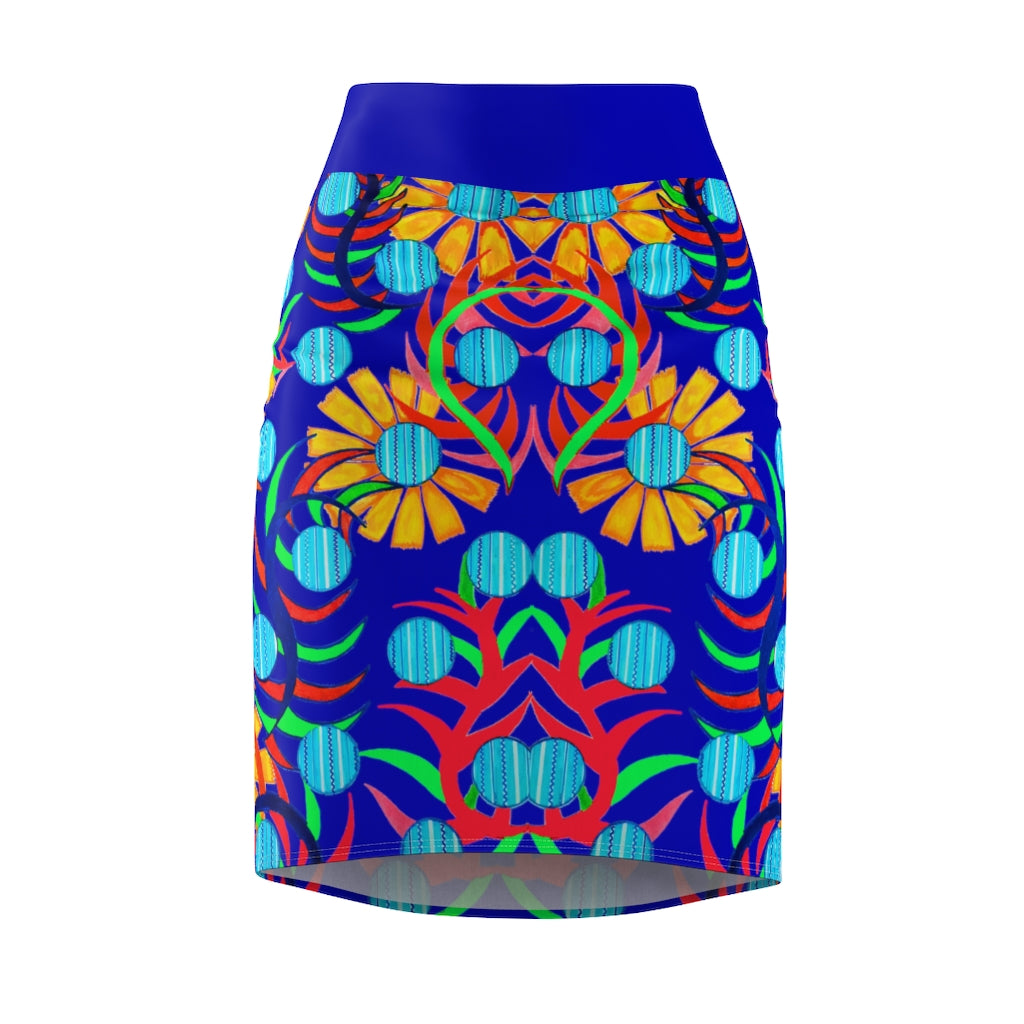 Sunflower Royal Blue Pencil Skirt