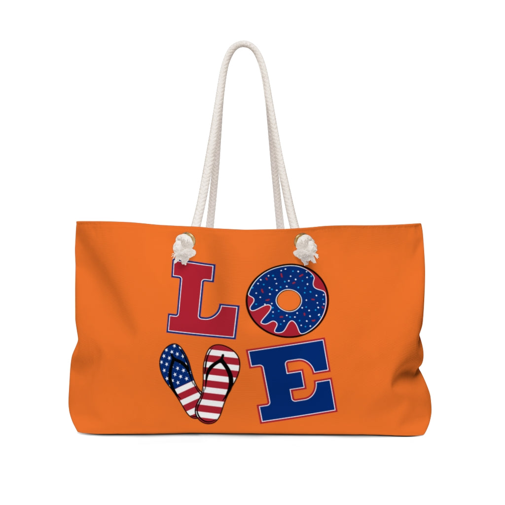 American Love Orange Weekender Bag