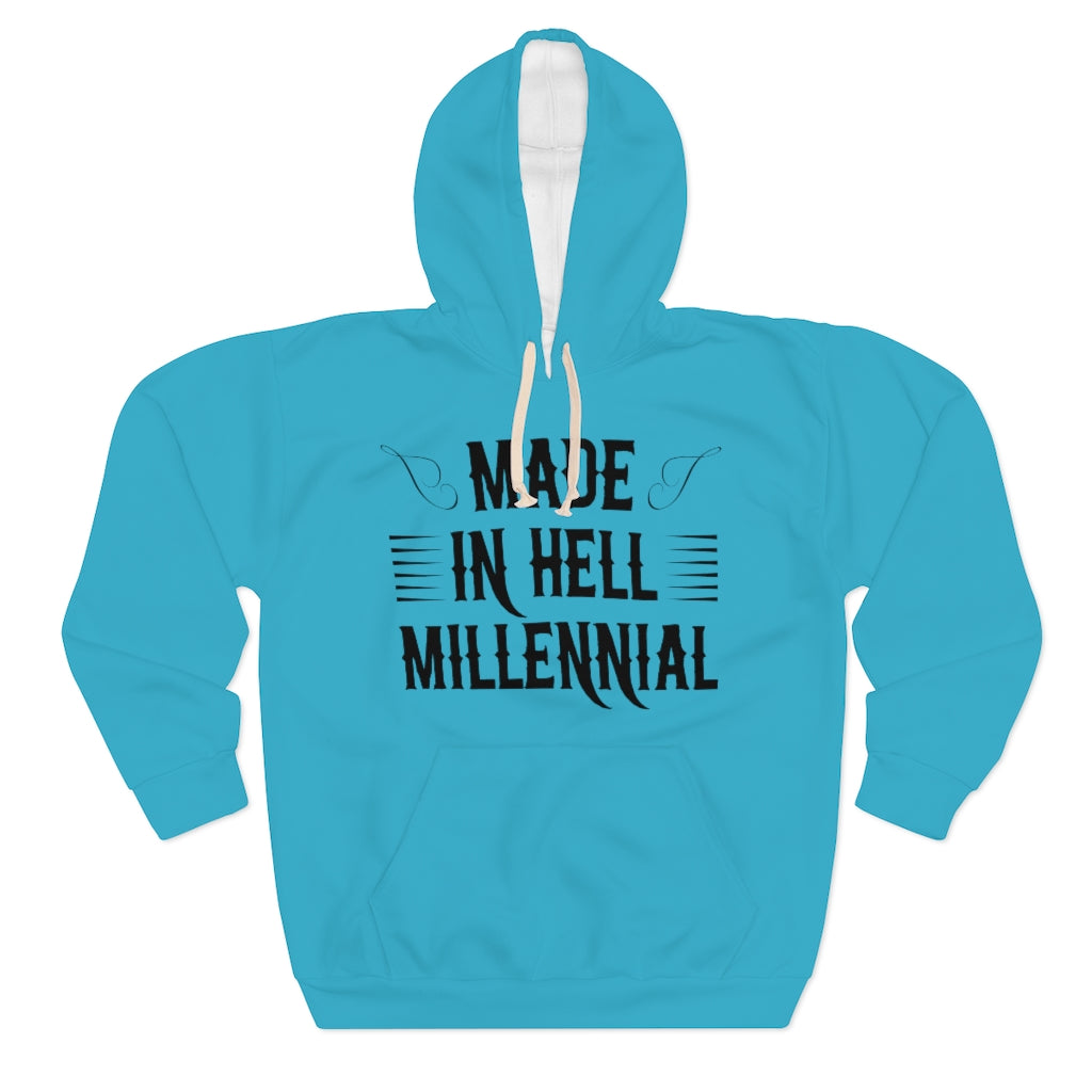 Millennial Pullover Aqua Blue Hoodie