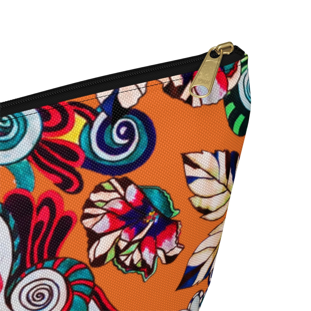 Floral Pop Orange Accessory Pouch