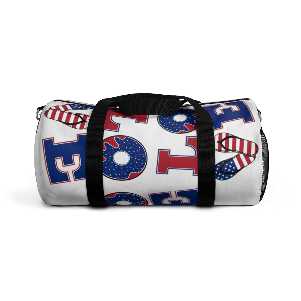 American Love White Duffel Bag