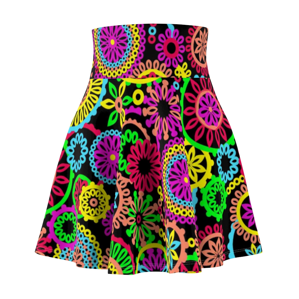 70s Vibe Black Skater Skirt