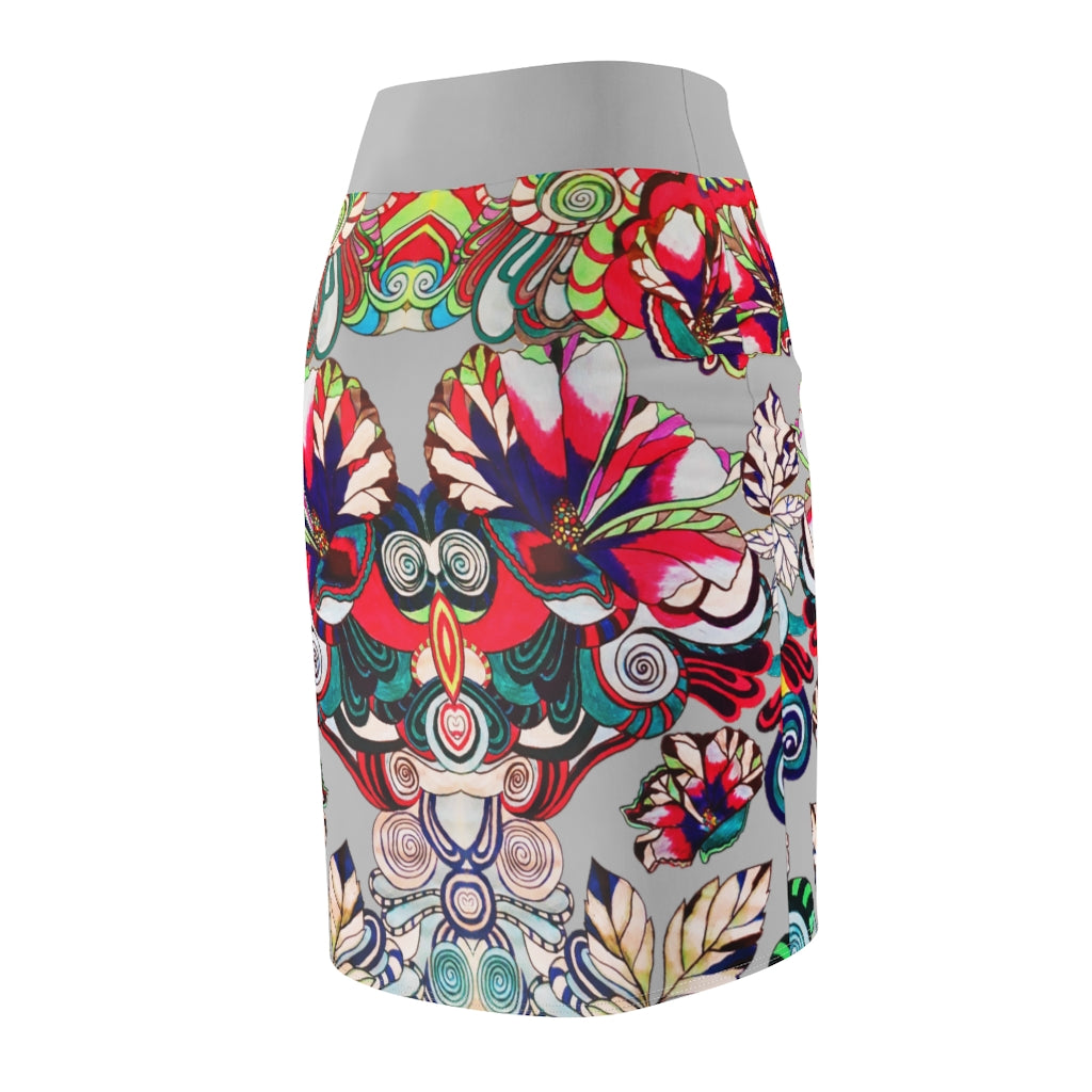 Floral Pop Slate Pencil Skirt