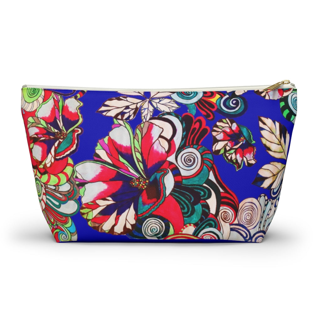 Floral Pop Electric Blue Accessory Pouch