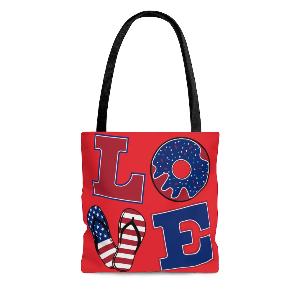 AOP American Love Scarlet Tote Bag