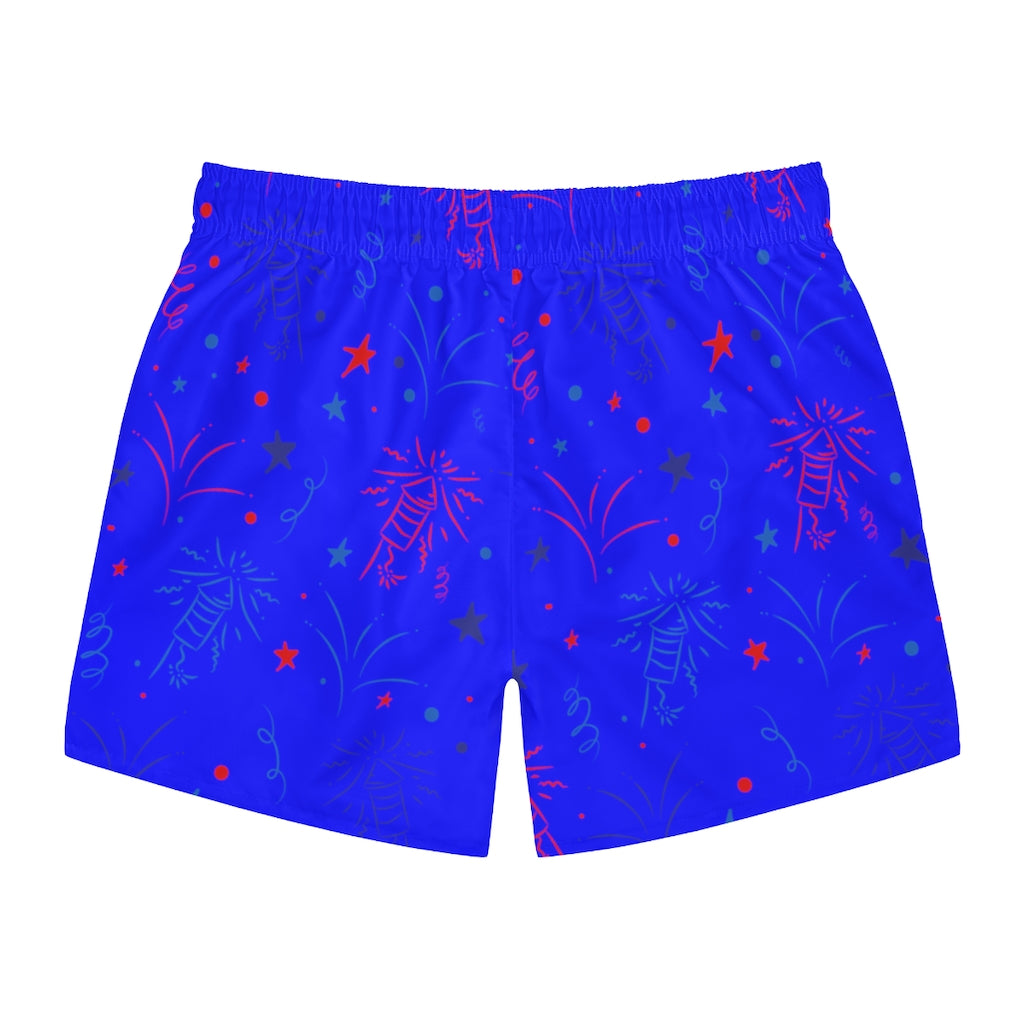 Men's Firecracker Electric Blue Swimming Trunks