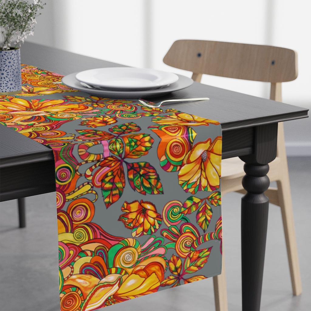 Artsy Floral Ash Table Runner