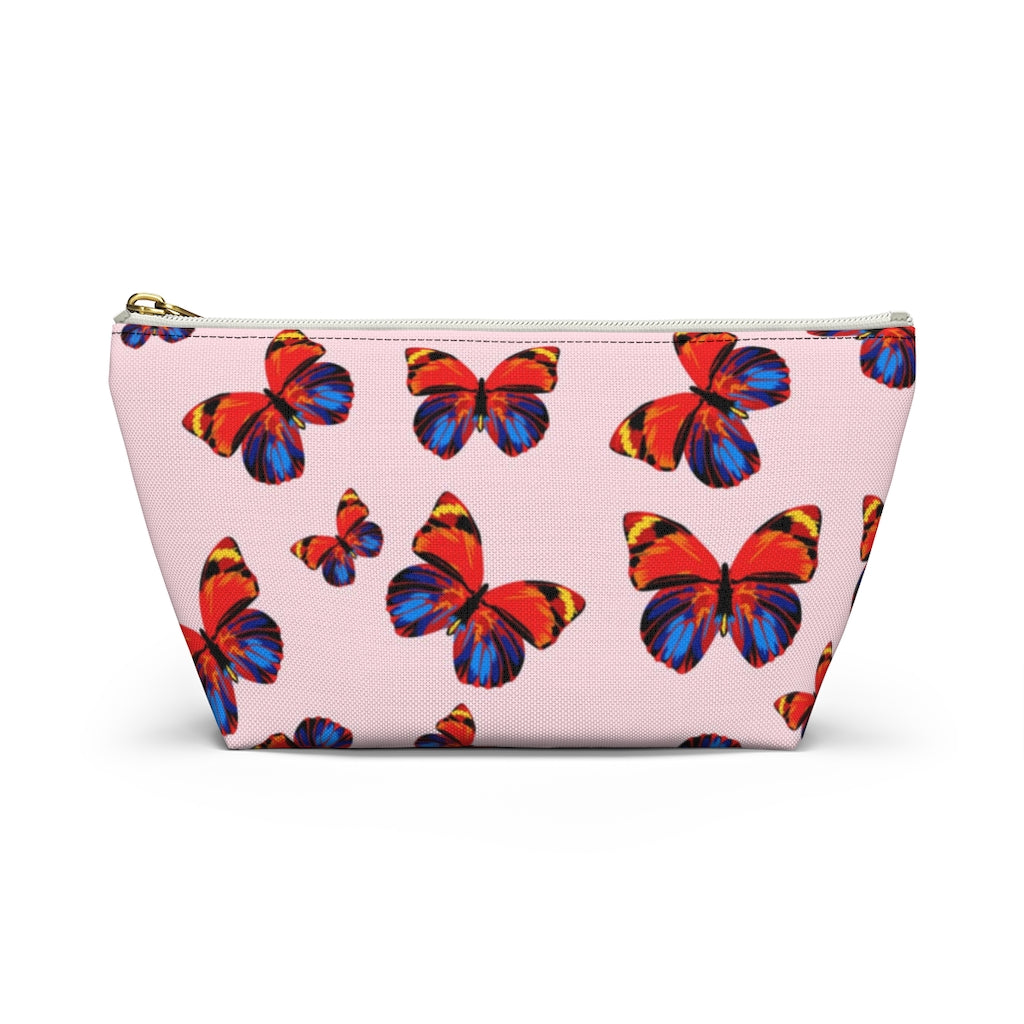 Tangerine Butterflies Accessory Pouch